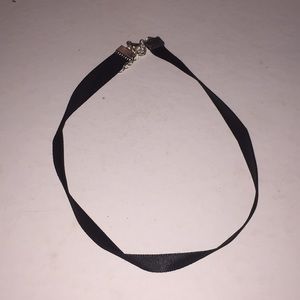 Black satin choker